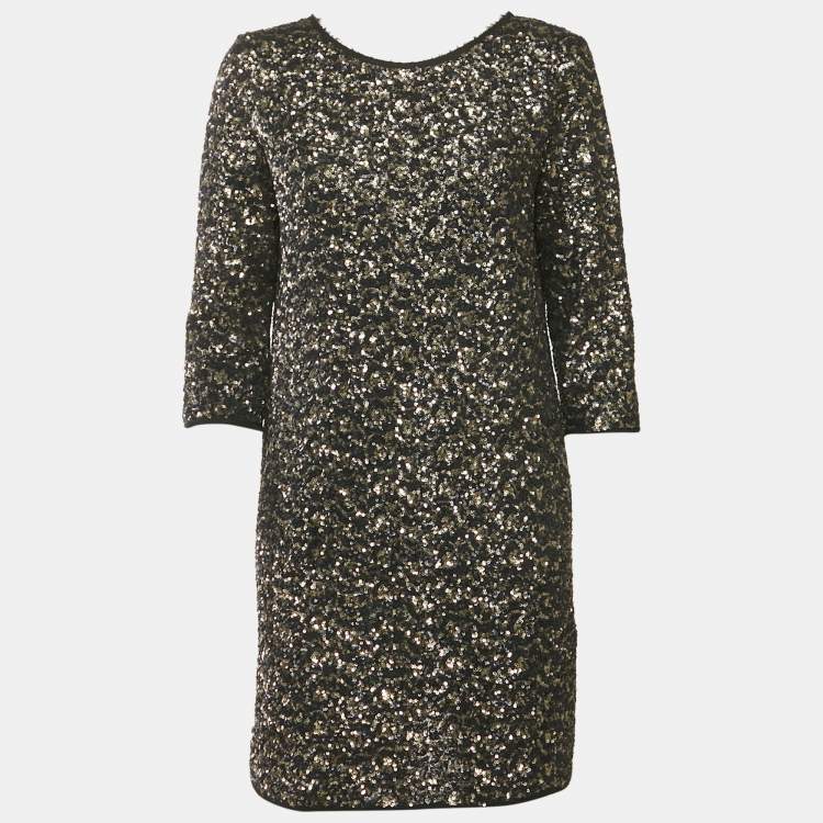 Pre Owned Zadig & Voltaire Black/Metallic Sequin Deluxe Rousse Mini Dress M