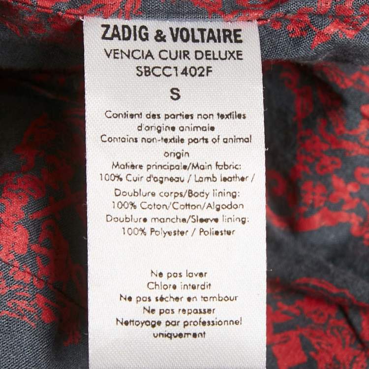 Pre Owned Zadig & Voltaire Deluxe Black Leather Vencia Jacket S