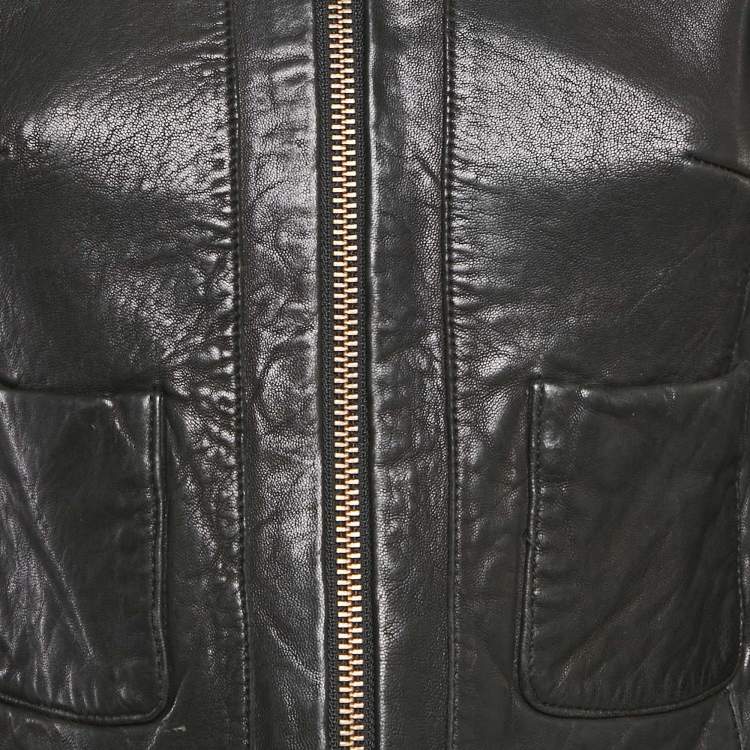 Pre Owned Zadig & Voltaire Deluxe Black Leather Vencia Jacket S