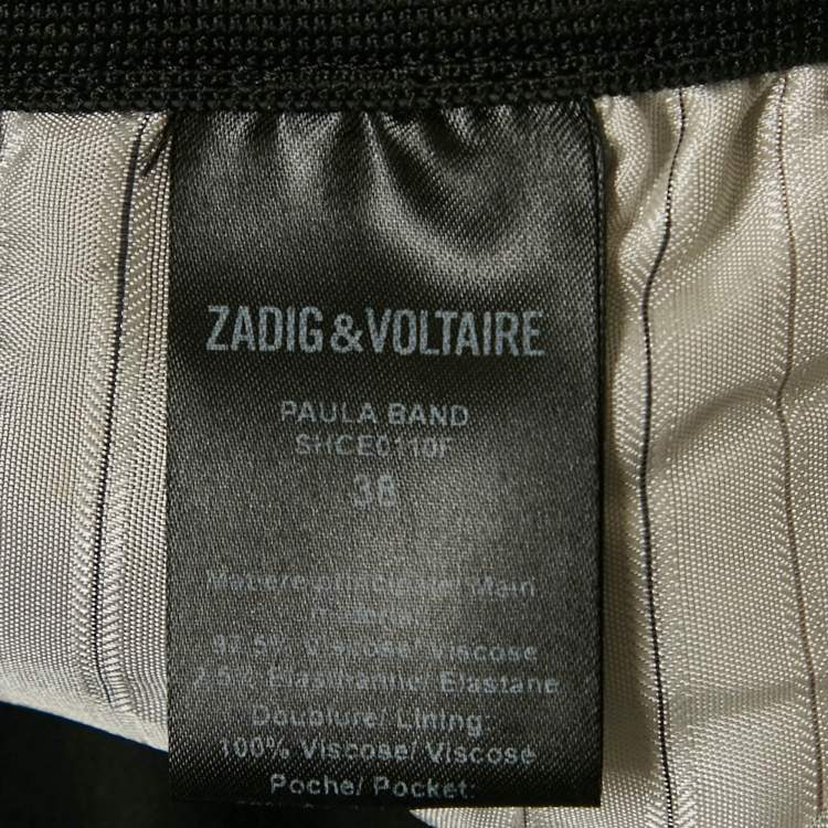 Pre Owned Zadig & Voltaire Black Crepe Paule Band Trousers M