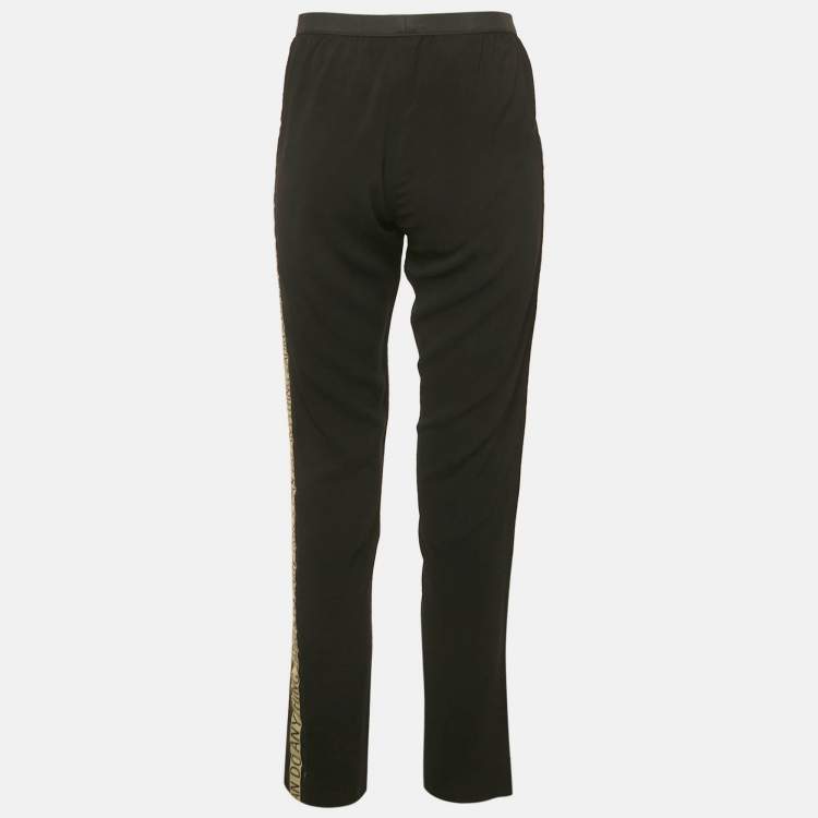 Pre Owned Zadig & Voltaire Black Crepe Paule Band Trousers M