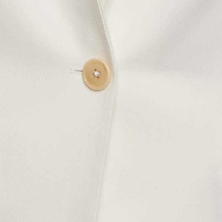 Pre Owned Zadig & Voltaire White Skull Embellished Crepe Single Breasted Blazer S 