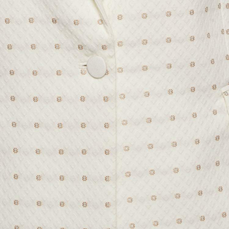 Pre Owned Zadig & Voltaire Deluxe White Embroidered Crepe Victor Flower Blazer M 
