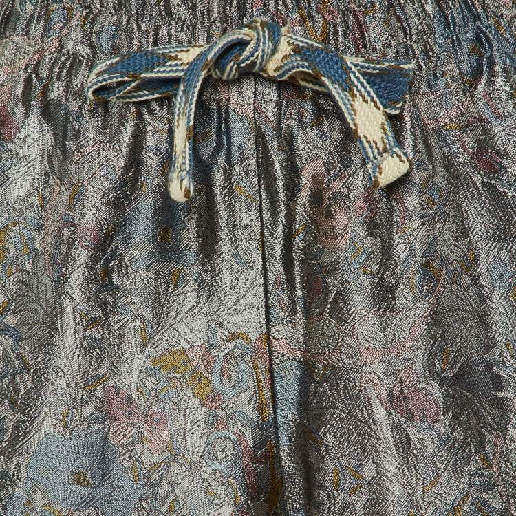 Pre Owned Zadig & Voltaire Defile Grey British Flowers Jacquard Pomy Pants M