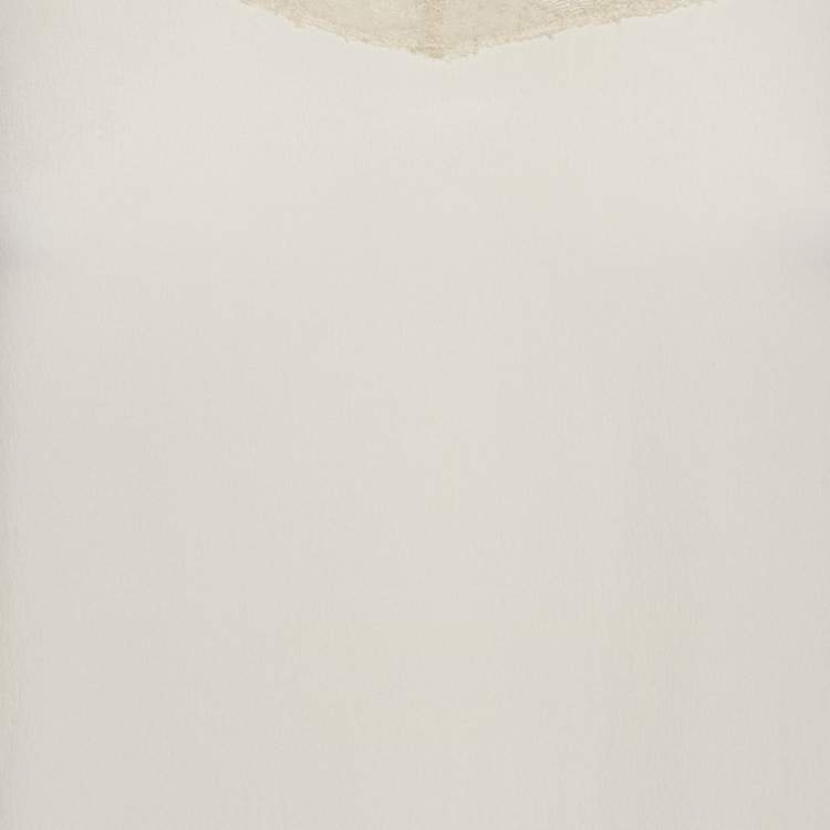 Pre Owned Zadig & Voltaire White Silk Lace Trimmed Camisole S