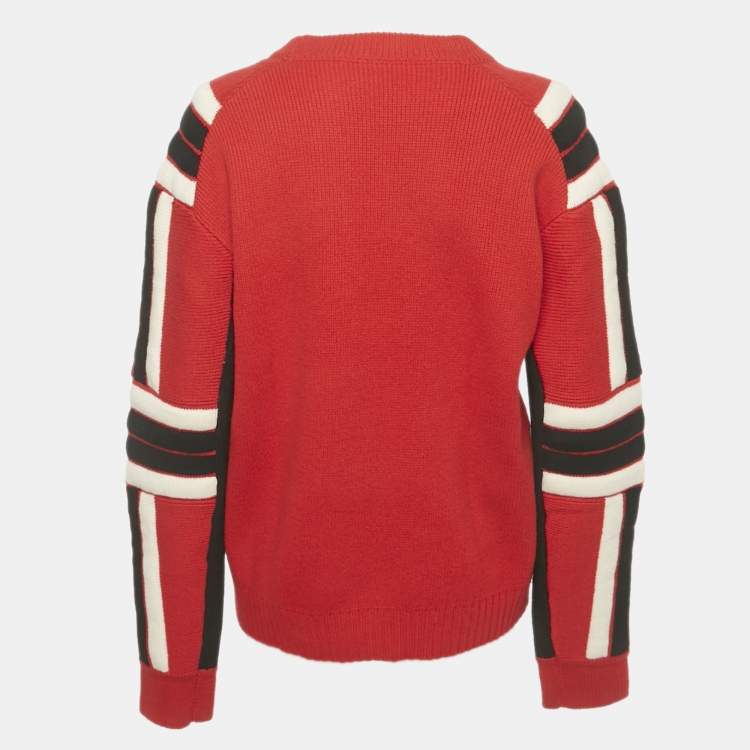 Pre Owned Zadig & Voltaire Red Fever Intarsia Wool Amber Bis Sweater M