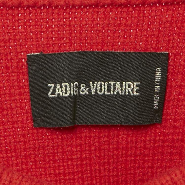 Pre Owned Zadig & Voltaire Red Fever Intarsia Wool Amber Bis Sweater M