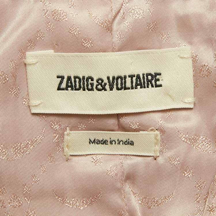 Pre Owned Zadig & Voltaire Brown Suede Round Neck Jacket XS