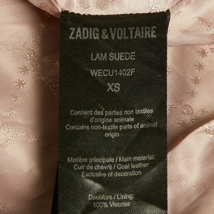 Pre Owned Zadig & Voltaire Brown Suede Round Neck Jacket XS