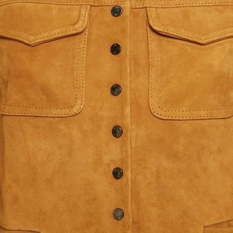 Pre Owned Zadig & Voltaire Brown Suede Round Neck Jacket XS