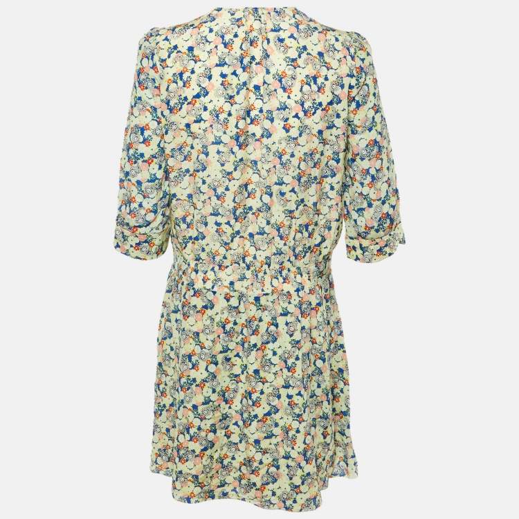 Pre Owned Zadig & Voltaire Multicolor Printed Silk Midi Dress S