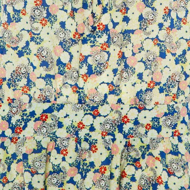 Pre Owned Zadig & Voltaire Multicolor Printed Silk Midi Dress S