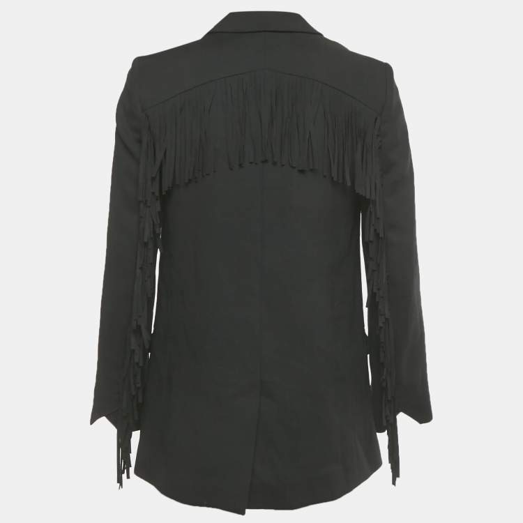 Pre Owned Zadig & Voltaire Deluxe Black Viva Frange Blazer S