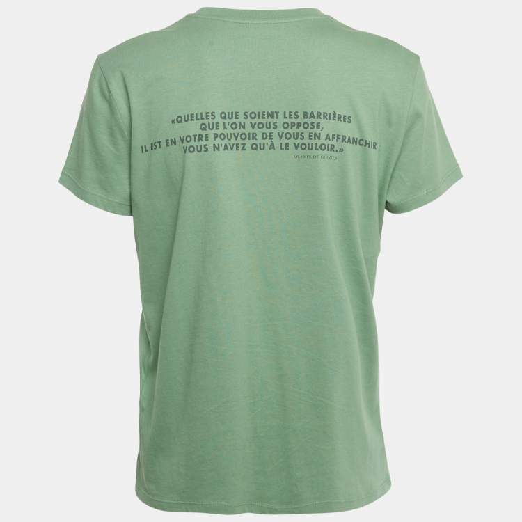 Pre Owned Zadig & Voltaire Green Printed Cotton Zoe Citation T-Shirt S 