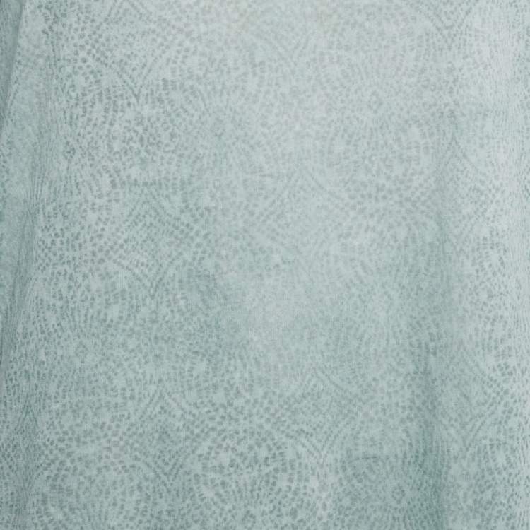 Pre Owned Zadig & Voltaire Mint Green Printed Overdye Mini Dress S