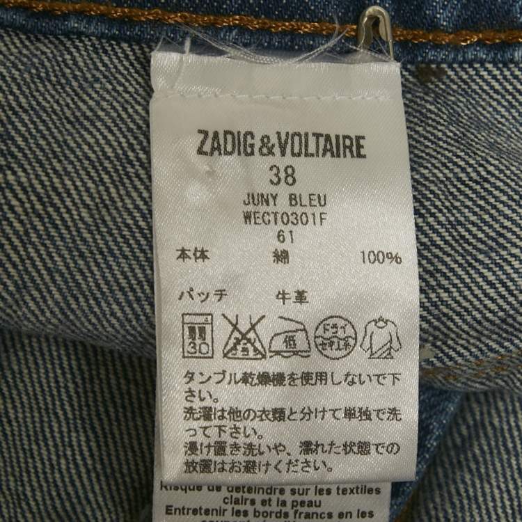 Pre Owned Zadig & Voltaire Blue Denim Juny Skirt M