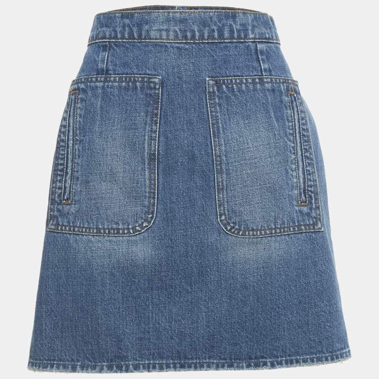 Pre Owned Zadig & Voltaire Blue Denim Juny Skirt M
