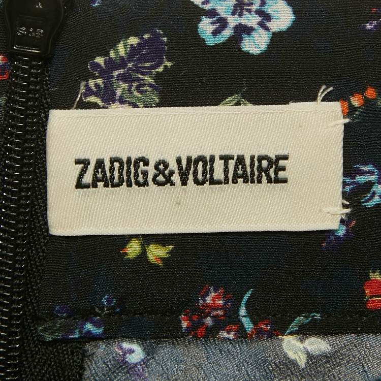 Pre Owned Zadig & Voltaire Black Floral Print Maxi Skirt S