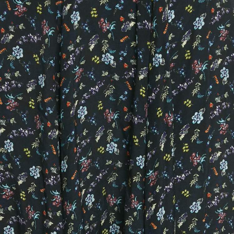 Pre Owned Zadig & Voltaire Black Floral Print Maxi Skirt S