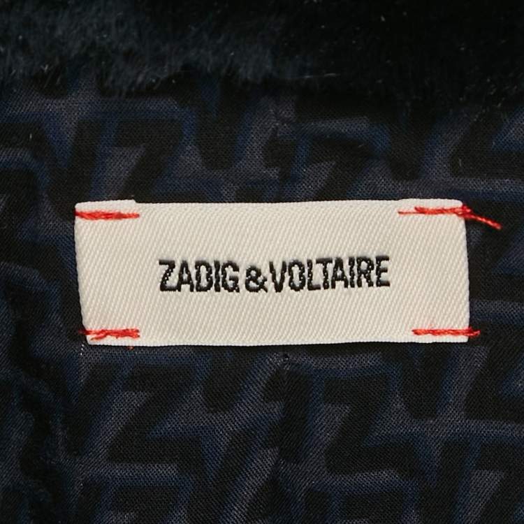 Pre Owned Zadig & Voltaire Grey Faux Fur Fera Tiger Jacket M