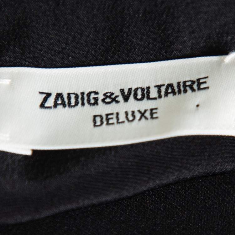 مملوكة مسبقًا Zadig and Voltaire Black Silk Timothee Deluxe Shirt S