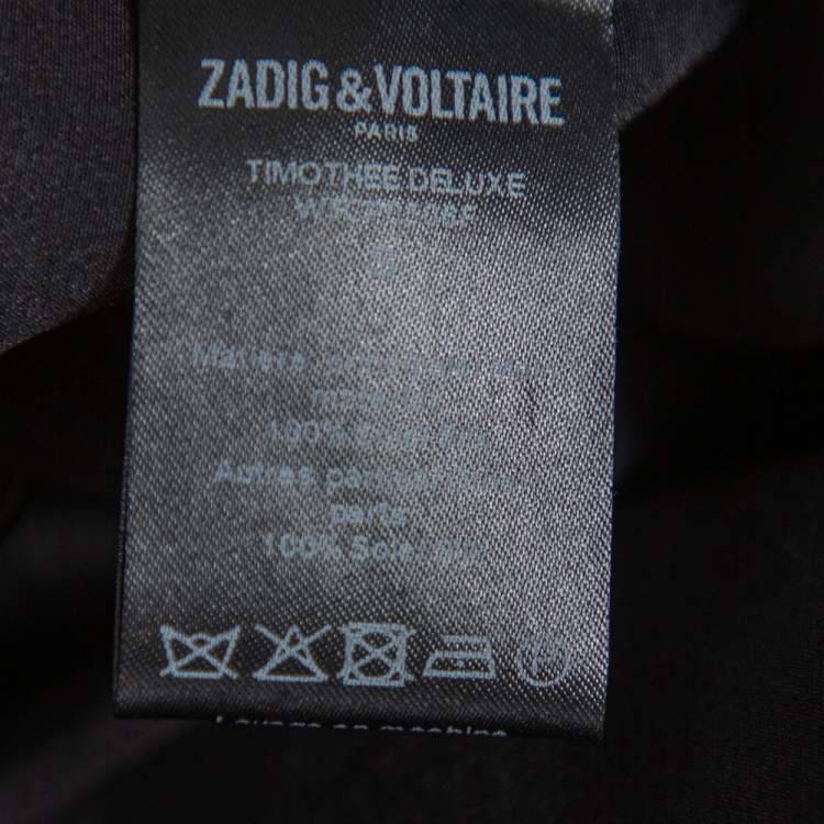 مملوكة مسبقًا Zadig and Voltaire Black Silk Timothee Deluxe Shirt S