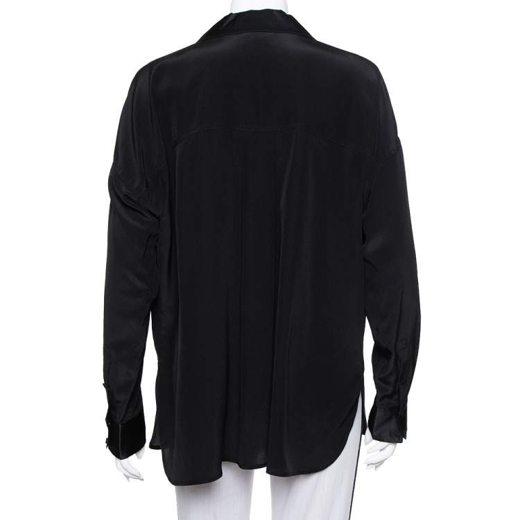 مملوكة مسبقًا Zadig and Voltaire Black Silk Timothee Deluxe Shirt S