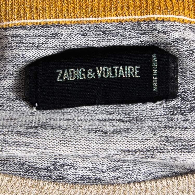 Pre Owned Zadig & Voltaire Ombre Lurex Rib Knit Just Sweater L