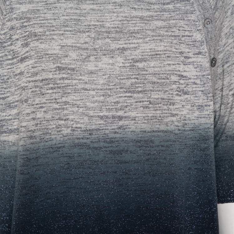 Pre Owned Zadig & Voltaire Ombre Lurex Rib Knit Just Sweater L