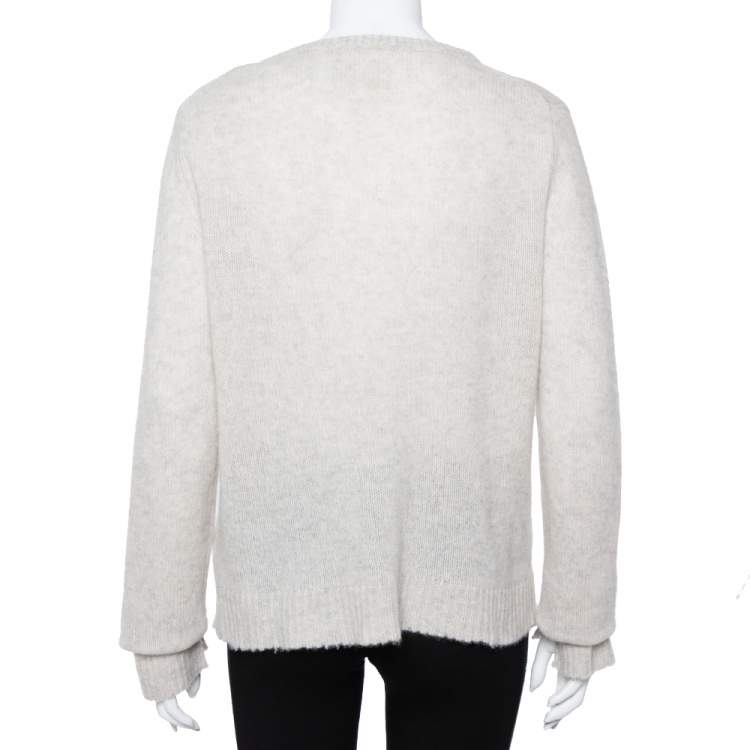 مملوكة مسبقًا Zadig and Voltaire Grey Cashmere Delly Bis Sweater L