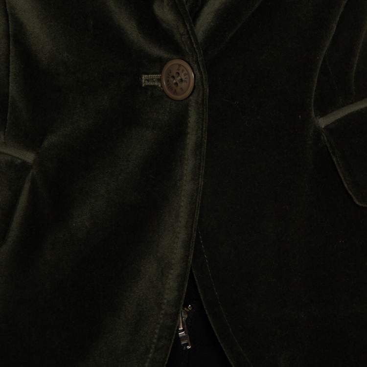 Pre Owned Zadig and Voltaire Green Velvet Button Front Vero Blazer S