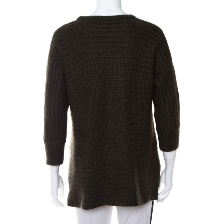 Pre Owned Zadig & Voltaire Dark Green Cashmere Athina Deluxe Sweater (One Size)