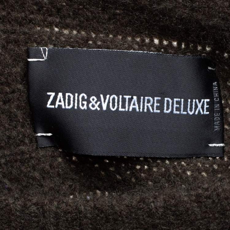 Pre Owned Zadig & Voltaire Dark Green Cashmere Athina Deluxe Sweater (One Size)
