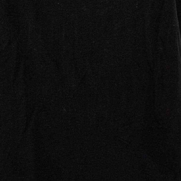 Pre Owned Zadig & Voltaire Black Cotton Scoop Neck Wanda Fringes T-Shirt XS