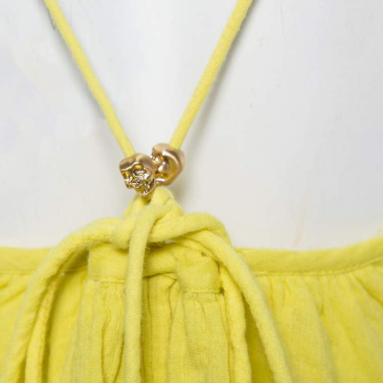 Pre Owned Zadig & Voltaire Yellow Cotton Open Back Ralia Maxi Dress M 