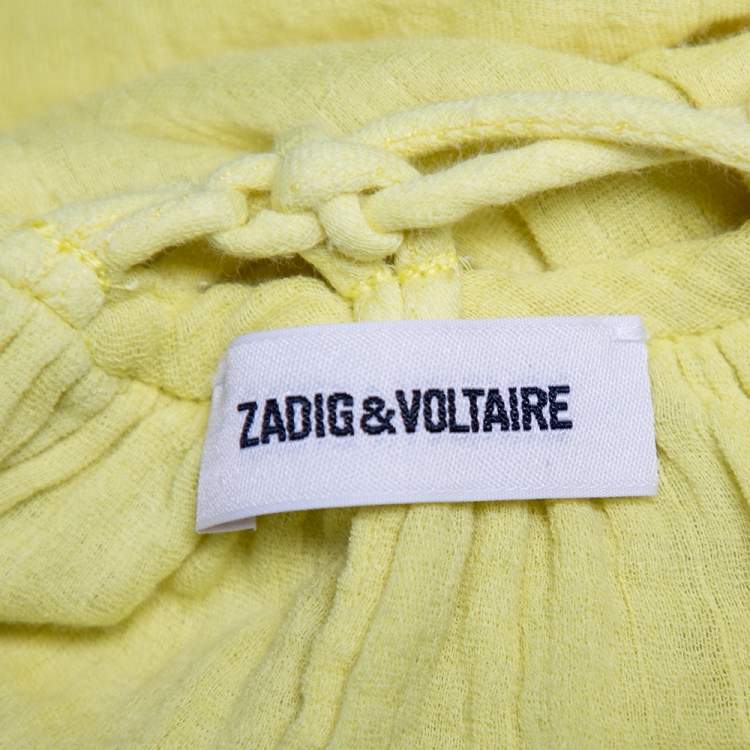Pre Owned Zadig & Voltaire Yellow Cotton Open Back Ralia Maxi Dress M 