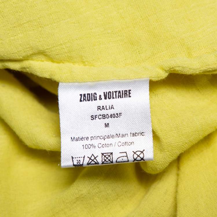 Pre Owned Zadig & Voltaire Yellow Cotton Open Back Ralia Maxi Dress M 