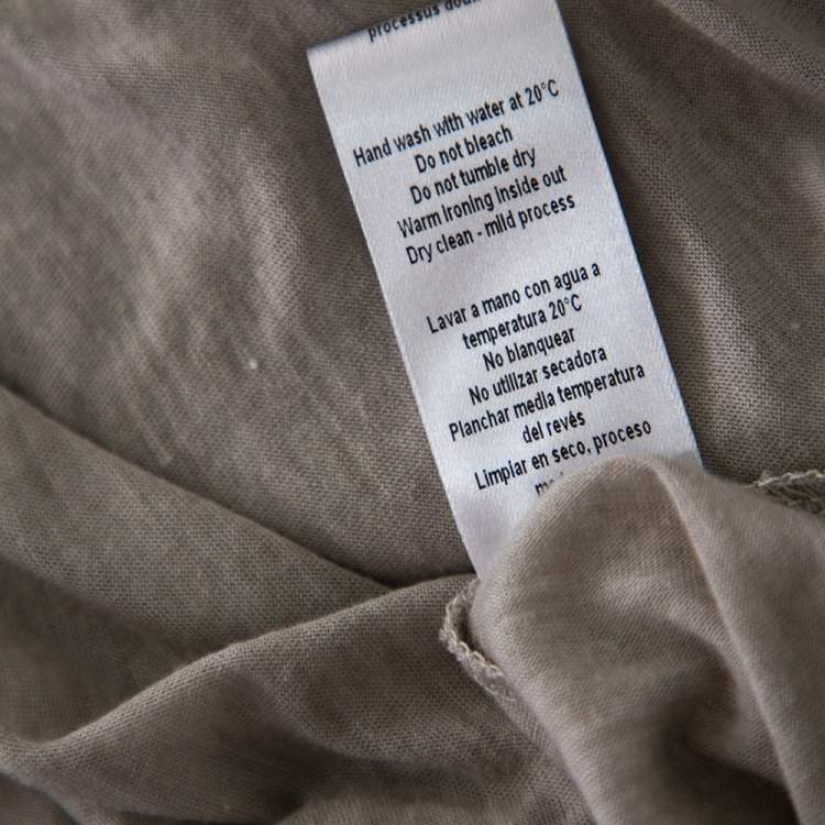 Pre Owned Zadig and Voltaire Beige Knit Scoop Neck Anyssa Deluxe T-Shirt S