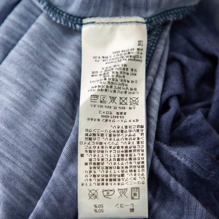 Pre Owned Zadig & Voltaire Blue Skull Printed Pigmented Cotton Rica Oversized T-Shirt S