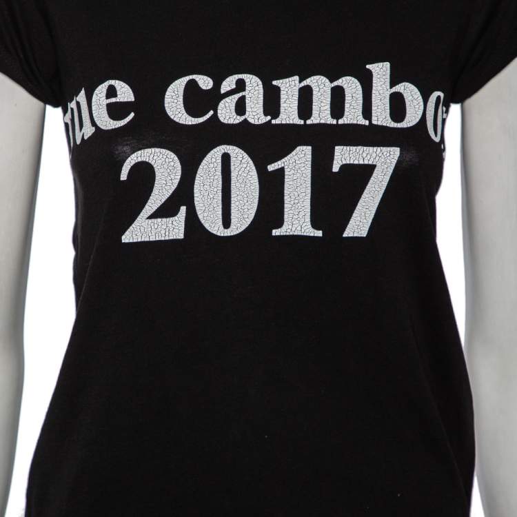 Pre Owned Zadig and Voltaire Black Cotton Knit Skinny Souvenir T-Shirt S