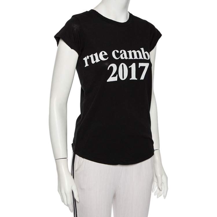 Pre Owned Zadig and Voltaire Black Cotton Knit Skinny Souvenir T-Shirt S