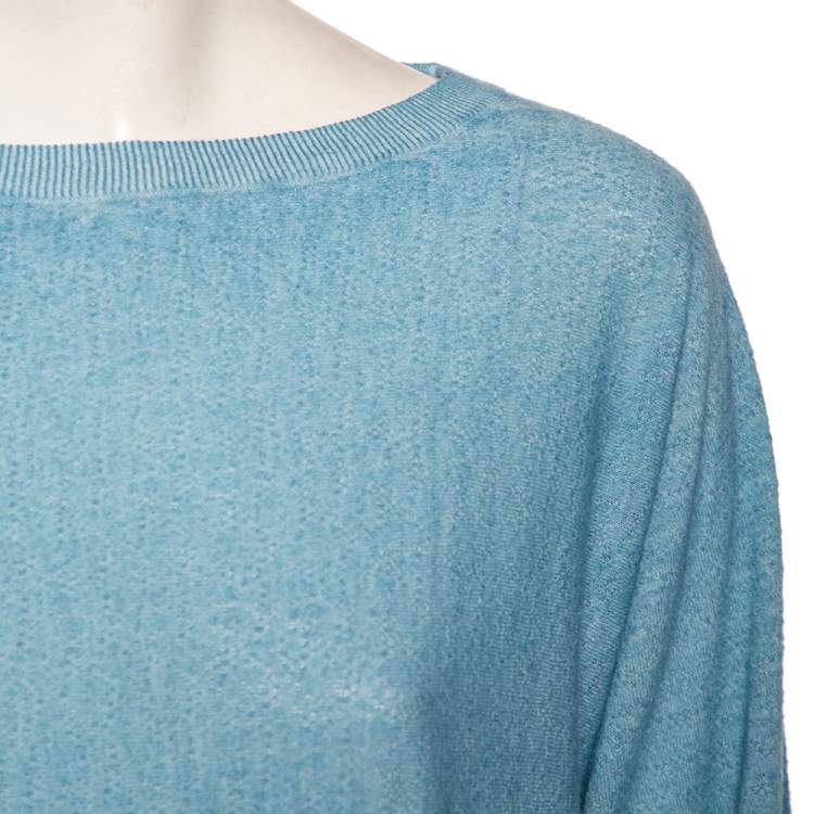 Pre Owned Zadig and Voltaire Blue Stone Wash Wool Boatneck Flint Sweater XS