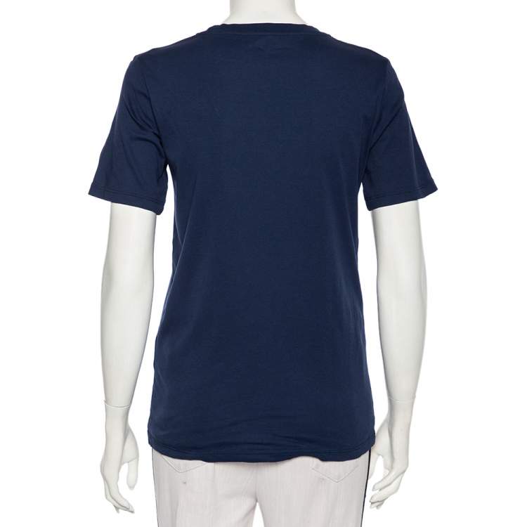 Pre Owned Zadig and Voltaire Navy Blue Cotton Knit Short Sleeve Bella T-Shirt XS