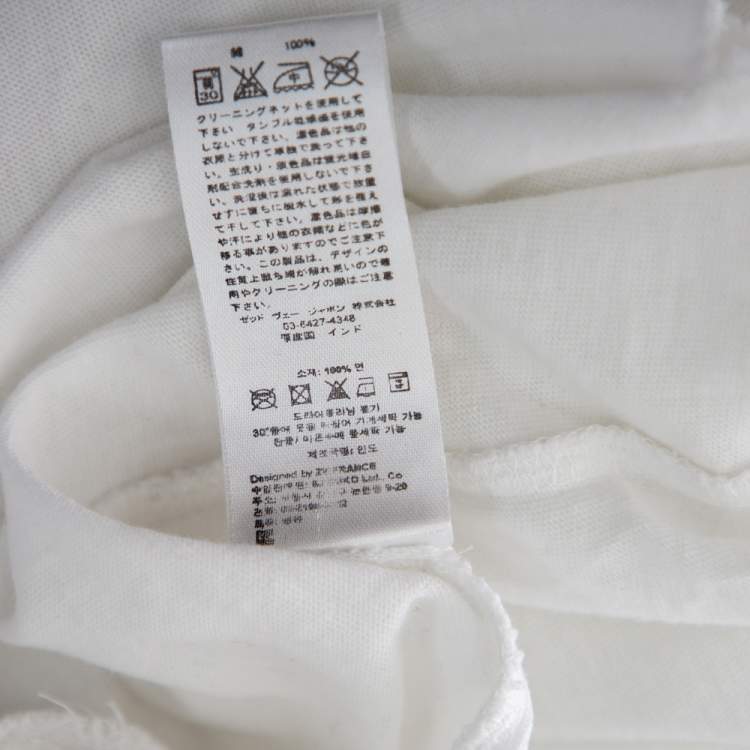 Pre Owned Zadig&Voltaire White Cotton Cutwork Detail Scoop Neck Anyta Rosace T-Shirt XS