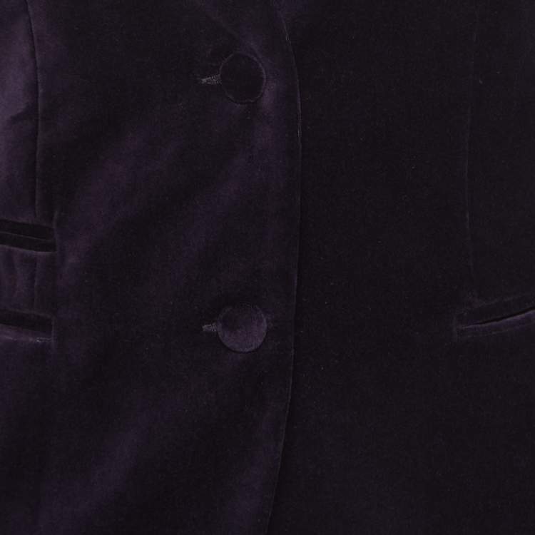 Pre Owned Zadig and Voltaire Dark Purple Velvet Single-Breasted Blazer S