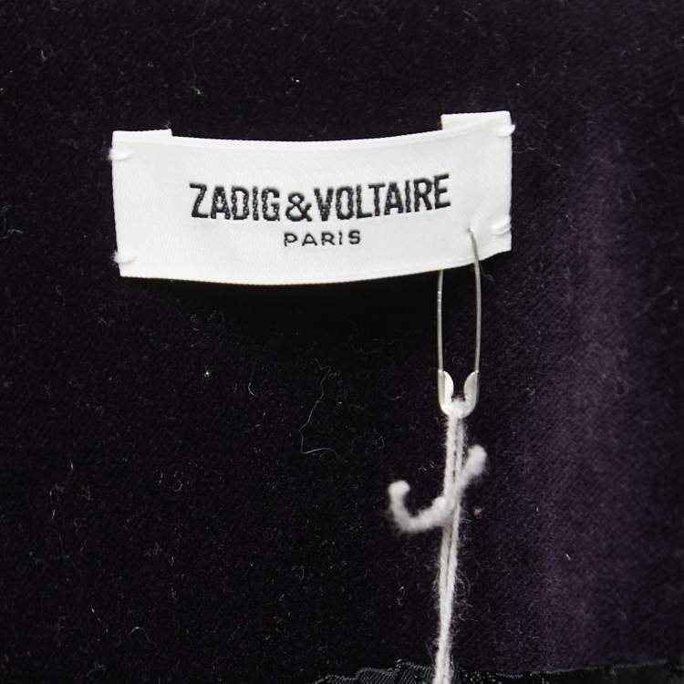 Pre Owned Zadig and Voltaire Dark Purple Velvet Single-Breasted Blazer S