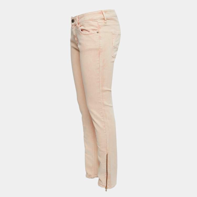Pre Owned Zadig and Voltaire Light Orange Washed Denim Skinny Eva Snow Jeans M