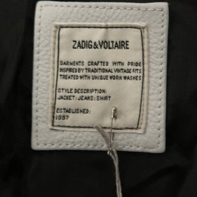 Pre Owned Zadig & Voltaire Black Wool Contrast Leather Sleeves Bomber Jacket XS