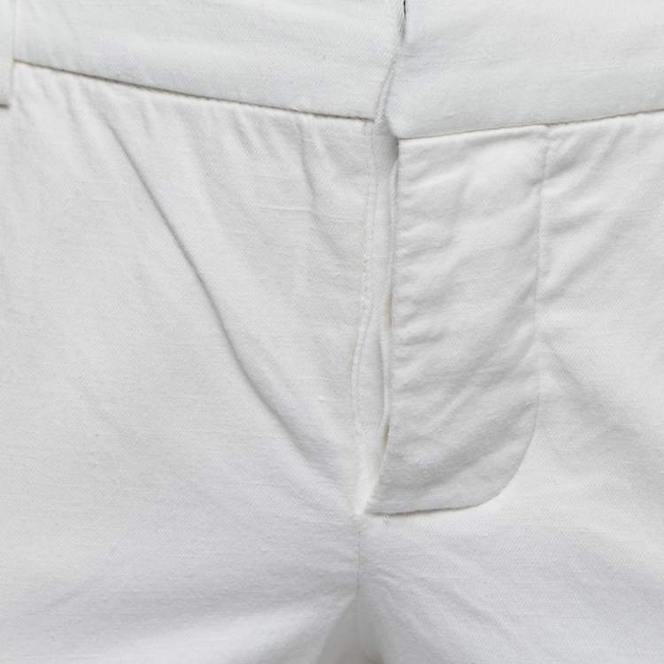 Pre Owned Zadig & Voltaire White Cotton Blend Trousers S