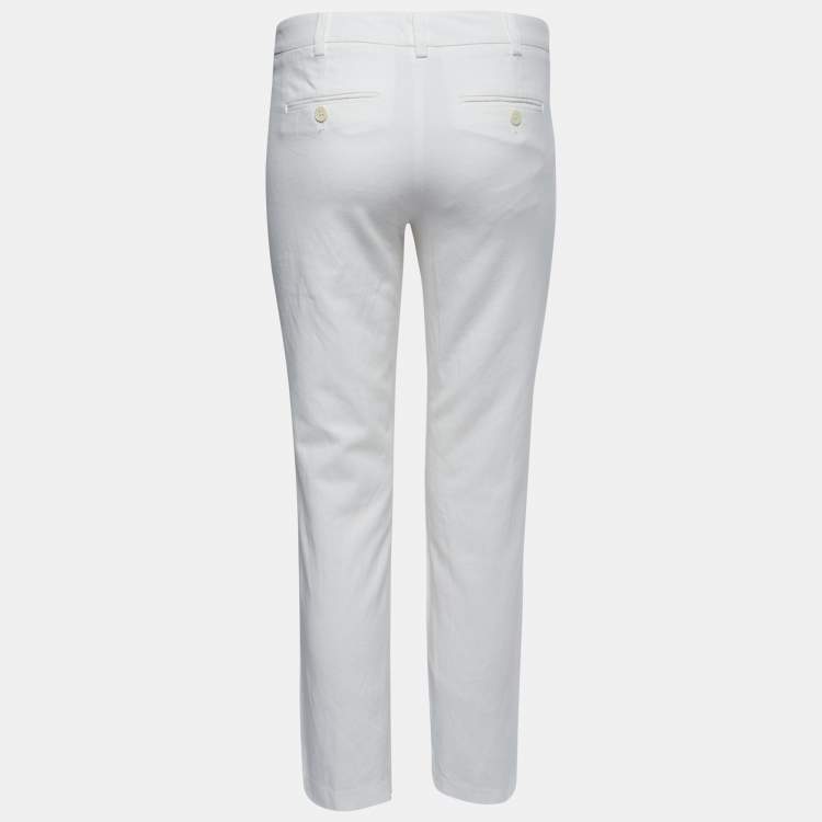 Pre Owned Zadig & Voltaire White Cotton Blend Trousers S